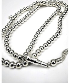 Resim Omar Silver El İşi Telkari Gümüş 99 Tesbih Doksandokuz Yuvarlak N11.10107 