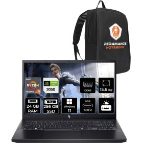 Resim Acer Nitro V 15 Amd Ryzen 5 7535HS 24GB 256GB SSD RTX3050/6GB 15.6" Fhd 144Hz Windows 11 Home Taşınabilir Bilgisayar & Per4 Çanta NHQPFEY002P311 