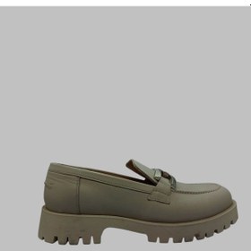 Resim Burç 44195 Kadın Deri Oxford Ayakkabı Bej 