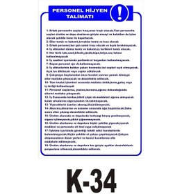 Resim Iş Güvenliği Pvc Dekota Uyarı - Ikaz Levhası Hijyen Talimatları 
