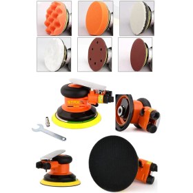 Resim 150MM Havalı Orbital Zımpara Cilalama Polisaj Makinesi- Çok Fonksiyonlu Ahşap Araç Metal Temizleme 