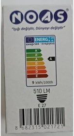 Resim Noas 9W LED Ampül, E27 Duy, Beyaz Işık, 10 Adet 