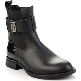 Resim Siyah Hakiki Deri Kadın Bot & Bootie K02724400303 Siyah 