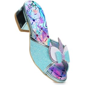 Resim Kiko Kids Unicorn Kız Çocuk Topuklu Simli Abiye Terlik Su Yeşili Su Yeşili 