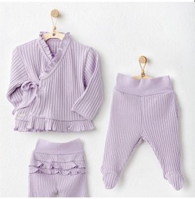 Resim Ac25093 Sweet Penguin 2'li Bebe Takım Lila Açık Mor 