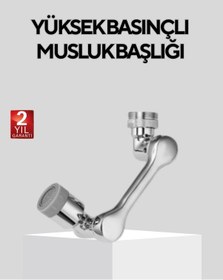 Resim Döner Musluk Başlığı Çok Açılı Robotik Kol Su Tasarruflu Çok Renkli 