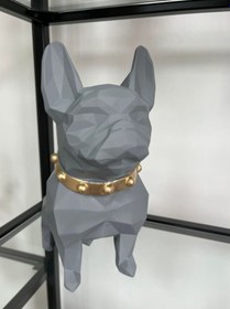 Resim Cubic Bulldog Sculpture, Cubic Bulldog Statue, Geometric Bulldog Statue, Modern French Bulldog Decor, Cubist Bulldog Statue, Bulldog Statue - Object-1 