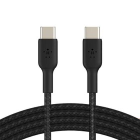 Resim Belkin CAB004BT1MBK Boostcharge Örgülü 60W USB-C to USB-C Kablosu 1M Şarj Kablosu - Siyah 