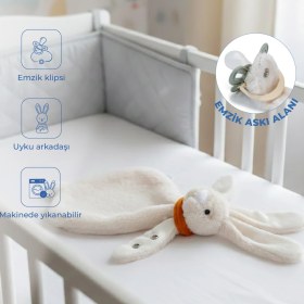 Resim Babyjem Emzik Askılı Tavşan Uyku Arkadaşı Taş Renkli Aksesuar 3+ Yaş İçin Eğlenceli Gelişim Destekleyici 