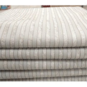 Resim Süngerli Kadife Gofre Çizgili Kaymaz Koltuk Örtüsü 170x210 -gri Gri 