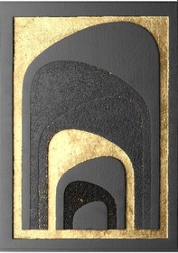 Resim Soyt Kanvas Tablo Siyah Altın Kemer Dikey 