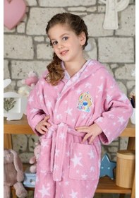 Resim Özdilek Barbie Star Lisanslı Kız Havlu Bornoz Set Pembe 5/6 Yaş Pembe 