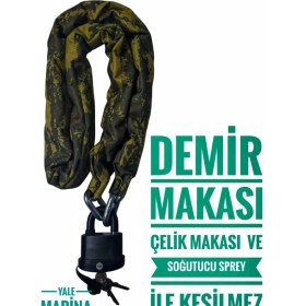 Resim Strong Grade 13 mm 1 Metre 50 cm Kesilmez Motorsiklet Zincir Kilit Motor Kilidi Motorsiklet Kilidi 