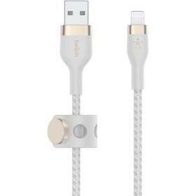 Resim Belkin Boostcharge Pro Flex Örgülü Usb Tip A - Yıldırım Kablosu (1M/3,3Ft), Mfi Sertifikalı Şarj Kab 