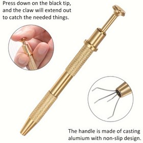 Resim 4-Prong Paslanmaz Çelik Pense - Küçük Parçalar, Tırnak Sıkma ve Takı Yapımı için Endüstriyel Hassas Tutucu Aracı - Artan Tutuş ve Doğruluk için 4 saç tokası Tasarımı ile Dayanıklı Metal, Takı Yapımı Pense | Şık Pense Tasarımı | Dayanıklı Metal Pense 