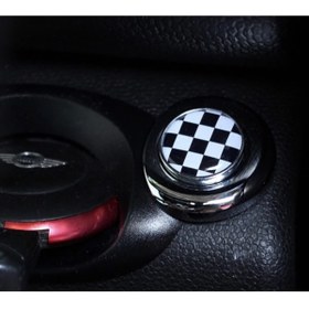 Resim RoseTR Mini Cooper R55 R56 R57 R58 R59 R60 R61 Start Stop Düğmesi - Start Tuşu - Siyah/beyaz Damalı 