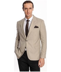 Resim Wessi Desenli Slim Fit Krem Erkek Ceket 001 