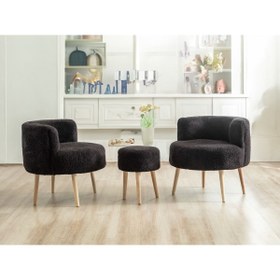 Resim DEKOR MOBİLYACIM Çay Seti Ikili Koltuk Berjer Ve Puf Takımı 3 lü takım 