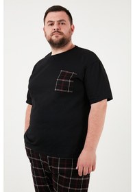 Resim Buratti Pamuklu Regular Fit Büyük Beden Erkek Pijama Takımı 6572002B Siyah 