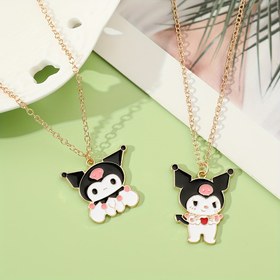 Resim A Piece of Sanrio Kuromi Alloy Necklace Featuring a Cute Cartoon Design, Perfect for Couples Or Best Friends. This Trendy Accessory Is Suitable for Daily Wear And Can Be Matched with Friends. 