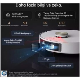 Resim Dreame Ultra 7000Pa Uyumlu Emiş Complete, Otomatik Paspas Yıkama ve Kurutma, Robot Süpürge 