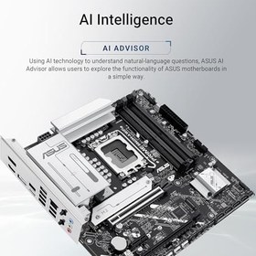 Resim ASUS PRIME B860M-A WIFI Intel B860 LGA1851 DDR5 8666 2xDP HDMI Çift M2 USB3.2 Gen 2x2 WiFi 6E + BT AURA RGB 2.5Gbit LAN mATX 7+1+1 Güç Aşamaları, 1xGen5 M.2, Ready for Advanced AI PC 