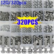 Resim 320 Hex Somun ve Cıvata Seti - M2, M2.5, M3, M4, M5 Metrik Vida ve Somunları İçerir, Metal Phillips Sürücü, Sağ Tırnak, ve Yuvarlak Kafa Tasarımı ile Güvenilir Bağlantı için. 
