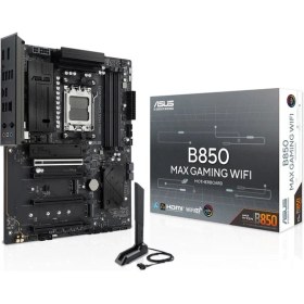Resim Asus B850 Max Gamıng Wıfı Amd B850 Am5 Ddr5 8000 Dp HDMI 3x M2 Usb3.2 Wıfı 6e + Bt Aura Rgb 2.5gbıt Lan Atx 256GB A Kadar Ram Desteği 8+2+1 Güç Aşamal 