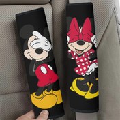 Resim 1 Çift (2 Adet) Mickey & Minnie Mouse Koltuk Kemeri Koruyucuları, Araba İç Aksesuarları, Sevimli Araba Koltuğu Omuz Askısı Koruyucuları, Çok Fonksiyonlu Askı Koruyucuları, Sırt Çantaları ve Koltuk Kemeri İçin Uygun. 
