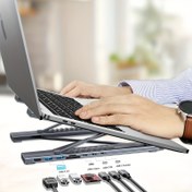 Resim 8-in-1 USB C Dizüstü Bilgisayar Docking İstasyonu Standı, USB C, 2 USB 3.1, SD TF Kart Bağlantı Noktaları, PD 100W, MacBook Pro Air Dell HP Surface için Evrensel Docking İstasyonu 