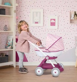 Resim Smoby Baby Nurse Chulli Pop Oyuncak Bebek Arabası Pusetli ve Başlıklı, Pembe-Mor 254103 