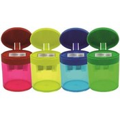 Resim Bu-Bu Kalemtıraş Şeffaf Elips Çiftli Hazneli 4 Renk BUBU-KT0003 