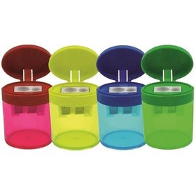 Resim Bu-Bu Kalemtıraş Şeffaf Elips Çiftli Hazneli 4 Renk BUBU-KT0003 