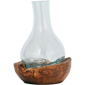 Resim Vitale Wood Çiçek Cam Vazo 20x26 Cm 