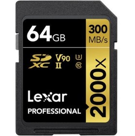 Resim Lexar 64gb 2000x Sd Hafıza Kartı Uhs-ıı C10 V90 4k U3 (300mb/s) 