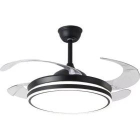 Resim Minofell Tavan Vantilatörü Aydınlatmalı Gizli Kanat Pervaneli Kumandalı Açılır-Kapanır Kanat 3 Işık Siyah 