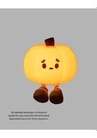 Resim Mey İthalat Pumpkin Led Night Light Dokunmatik Şarjlı Silikon Gece Lambası Sarı 