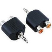 Resim Stereo Çevirici - 3.5 Mm Stereo Erkek - 2 Rca Dişi - Plastik 
