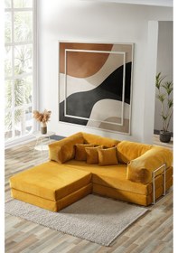 Resim Legom Alis Aktivite Koltuğu Yatak Olabilen Çok Amaçlı Kanepe Hardal Hardal 