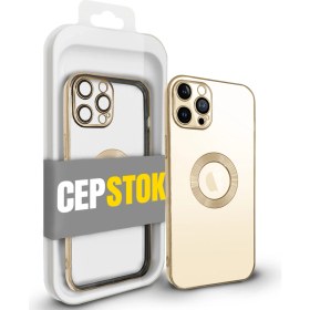 Resim CepStok Apple iPhone 12 Pro Kılıf Şeffaf Kamera Lens Koruyuculu Kenar Renkli Yumuşak Silikon 