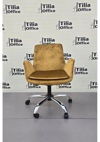 Resim Maki Çalışma Ve Çocuk Koltuğu Krom Yonca Ayak Hardal Sarısı 