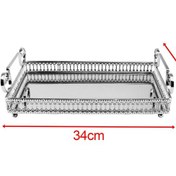 Resim Suntek Dekoratif Aynalı Tepsi Kaymaz Ayaklı Çerezlik M 