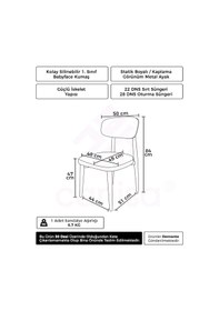 Resim Canisa Laos Serisi 6 Adet Siyah Mutfak Sandalyesi Beyaz Metal İskeletli 1. Sınıf Babyface Kumaş Siyah Sandalye Ayaklar Beyaz 