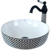 Resim Lena Bw-176 Geometrık Siyah Beyaz Çanak Lavabo 