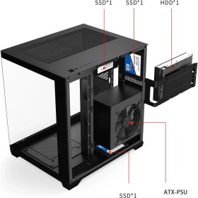 Resim Aktuf Royal Siyah 3 Rgb Fanlı Temperli Cam Panel Boş M-Atx Gaming Oyuncu Bilgisayar Kasası 