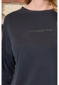 Resim Cossy By Aqua 26232 Kadın Uzun Kollu Bisiklet Yaka Pijama Takımı-antrasit Antrasit 