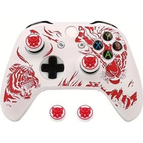 Resim Cloud011 Xbox One S/x İçin Ralan Kaplan Desenli Silikon Kumanda Kılıfı - Beyaz Kırmızı 