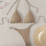 Resim 25SS Yaz Trendleri Düz Renk Seksi Bikini Seti 