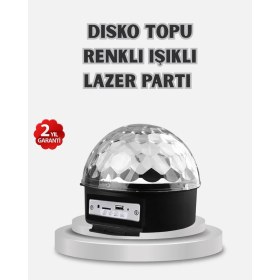 Resim Eco Lounge LED Disko Küresi Bluetooth Hoparlörlü Ritimle Senkronize Döner Işıklı 