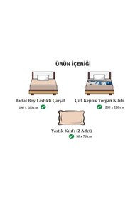 Resim Ely Parker Kolay Ütü 180x200 Battal Çift Kişilik Nevresim Takımı Çift Yönlü (Gri Lastik.Çarşaf+Yorgan K.+2 Y.K) 180 x 200 Gri 